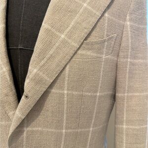 Men's taupe linen sport coat